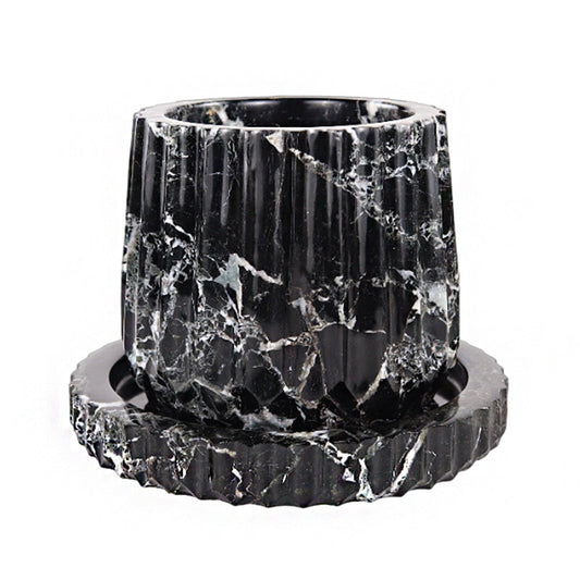 Marble Planter Straight Line Design - 15cm