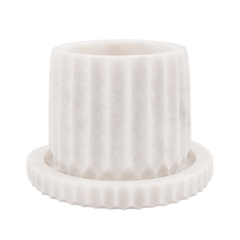 Marble Planter Straight Line Design - 15cm