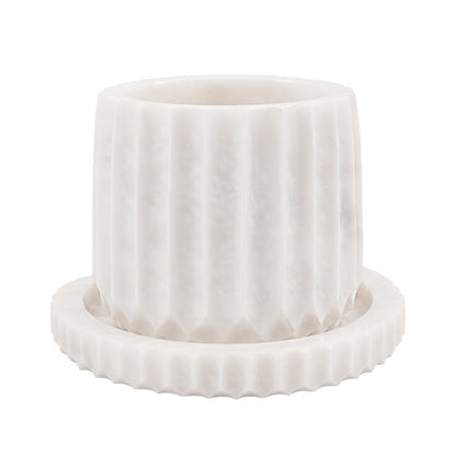 Marble Planter Straight Line Design - 15cm