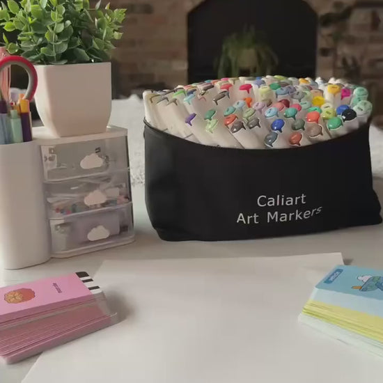 Drawing robot tracing a tank from its card, then a child colouring it in