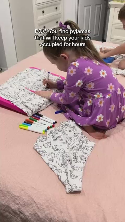 ScribbleDreams™ Sketch Colorful Children's Pajama Set
