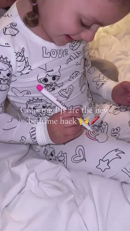 ScribbleDreams™ Sketch Colorful Children's Pajama Set