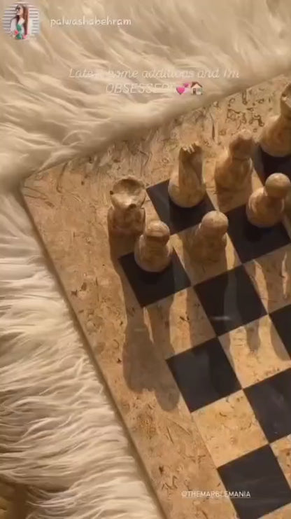 Handmade Marble Tournament Full Chess Game Set