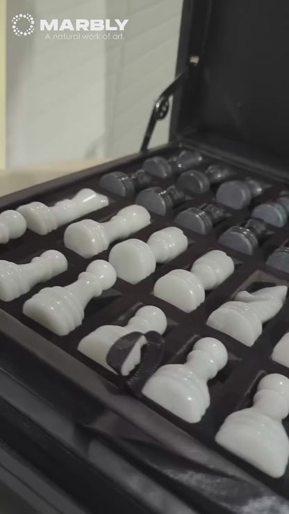 Handmade Marble Tournament Full Chess Game Set