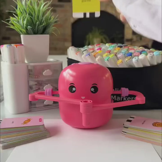 Drawing robot drawing a Christmas tree for a child to colour