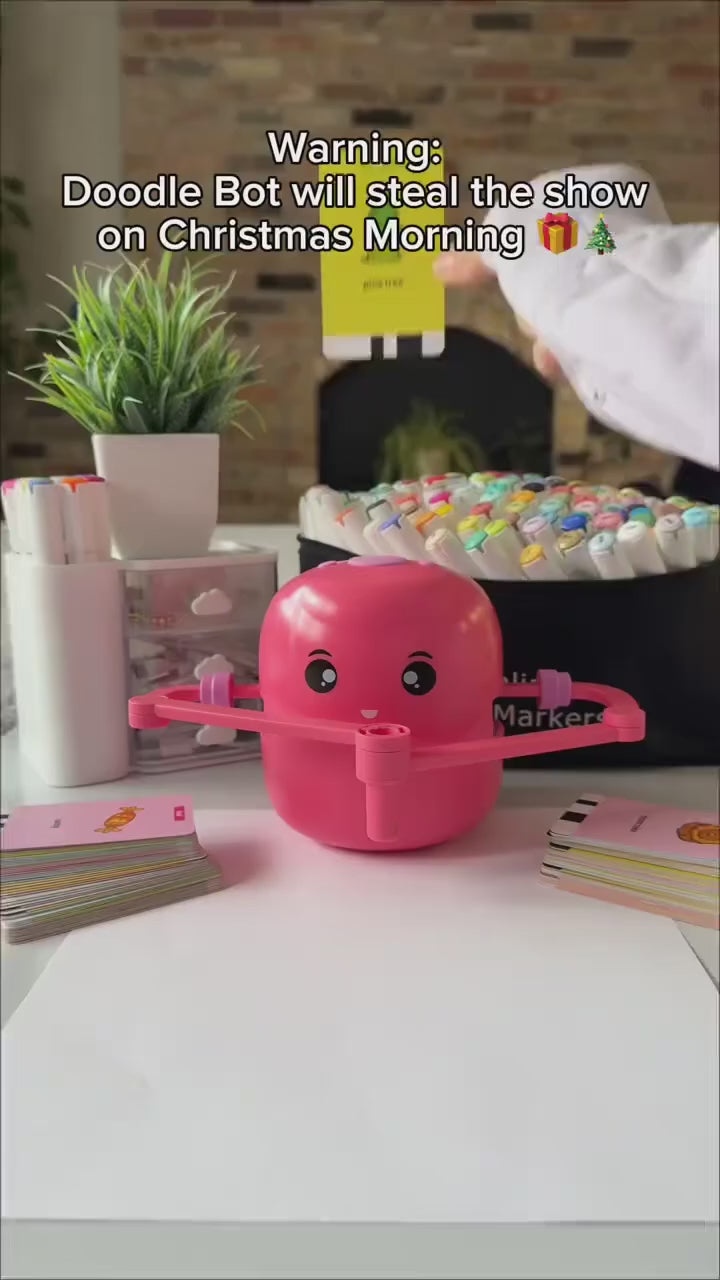Drawing robot drawing a Christmas tree for a child to colour