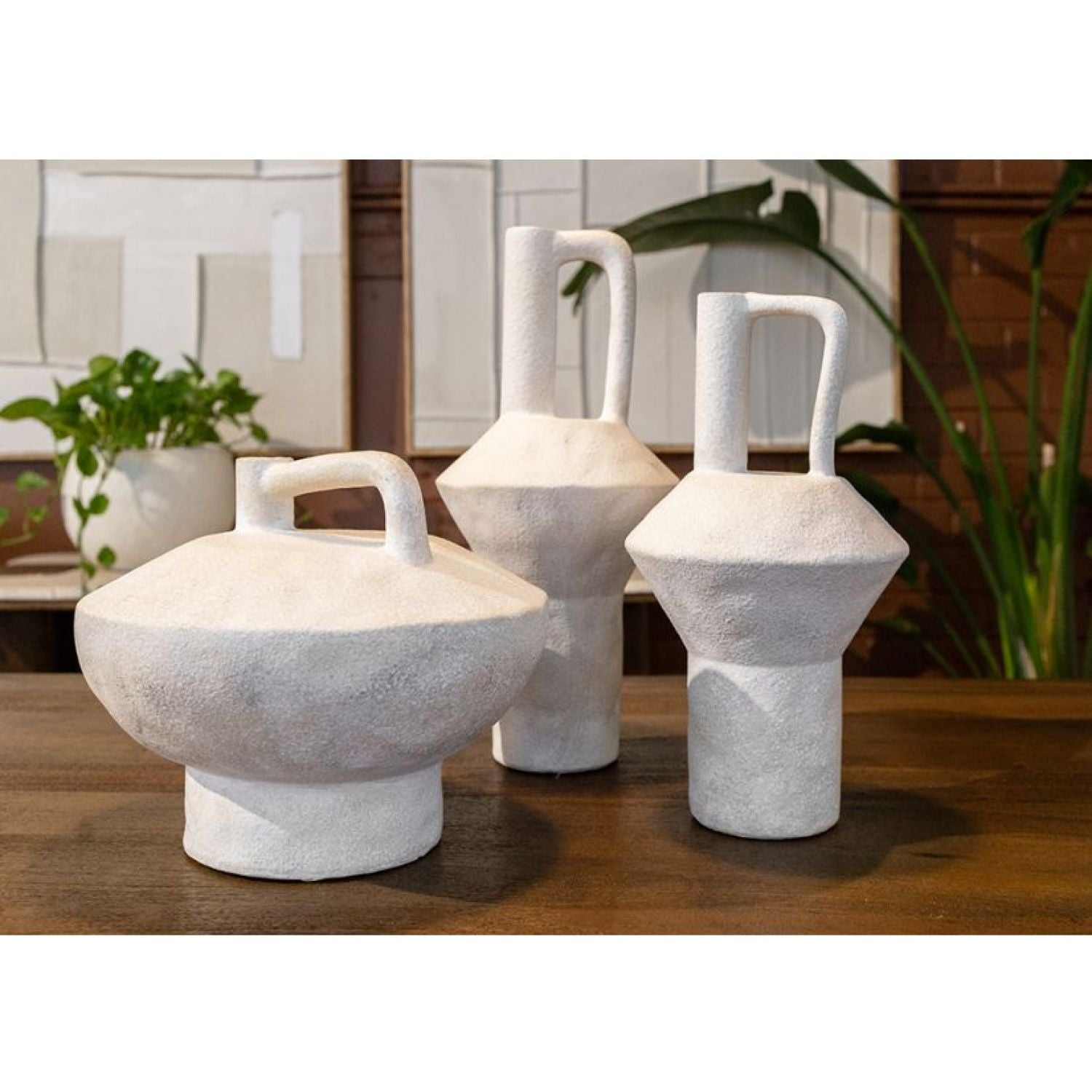 Stevie Resin Vase - Textured White