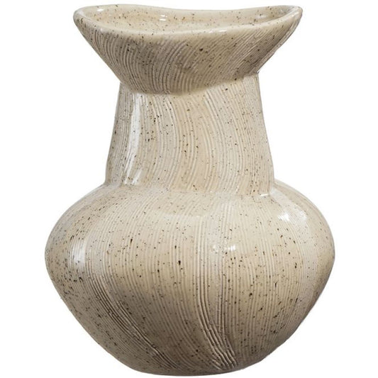 Daisy Ceramic Vase - Light Oatmeal Swirl