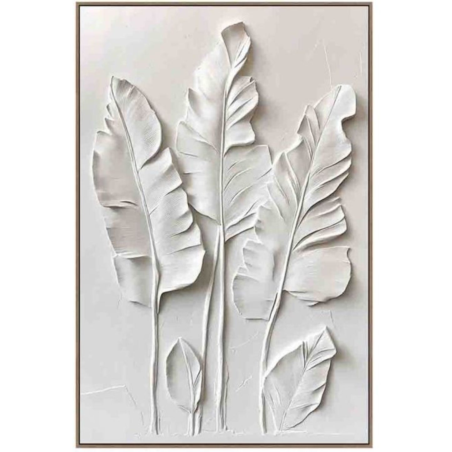 Ivory Tropics a Framed Canvas - Oak