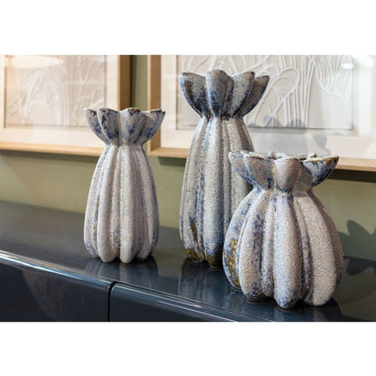 Posey Ceramic Vase - Grey/blue