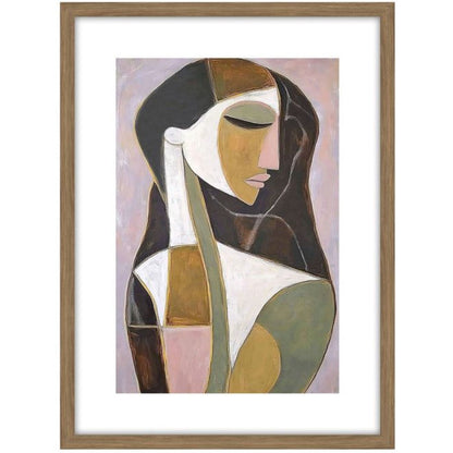Serena a Glass Framed Canvas - Oak