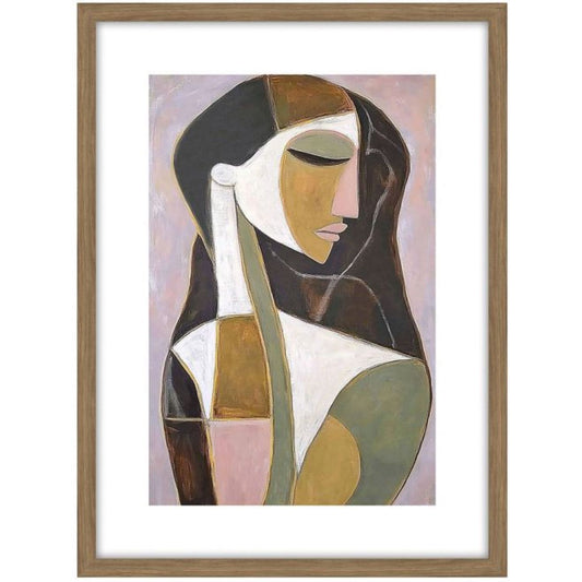 Serena a Glass Framed Canvas - Oak