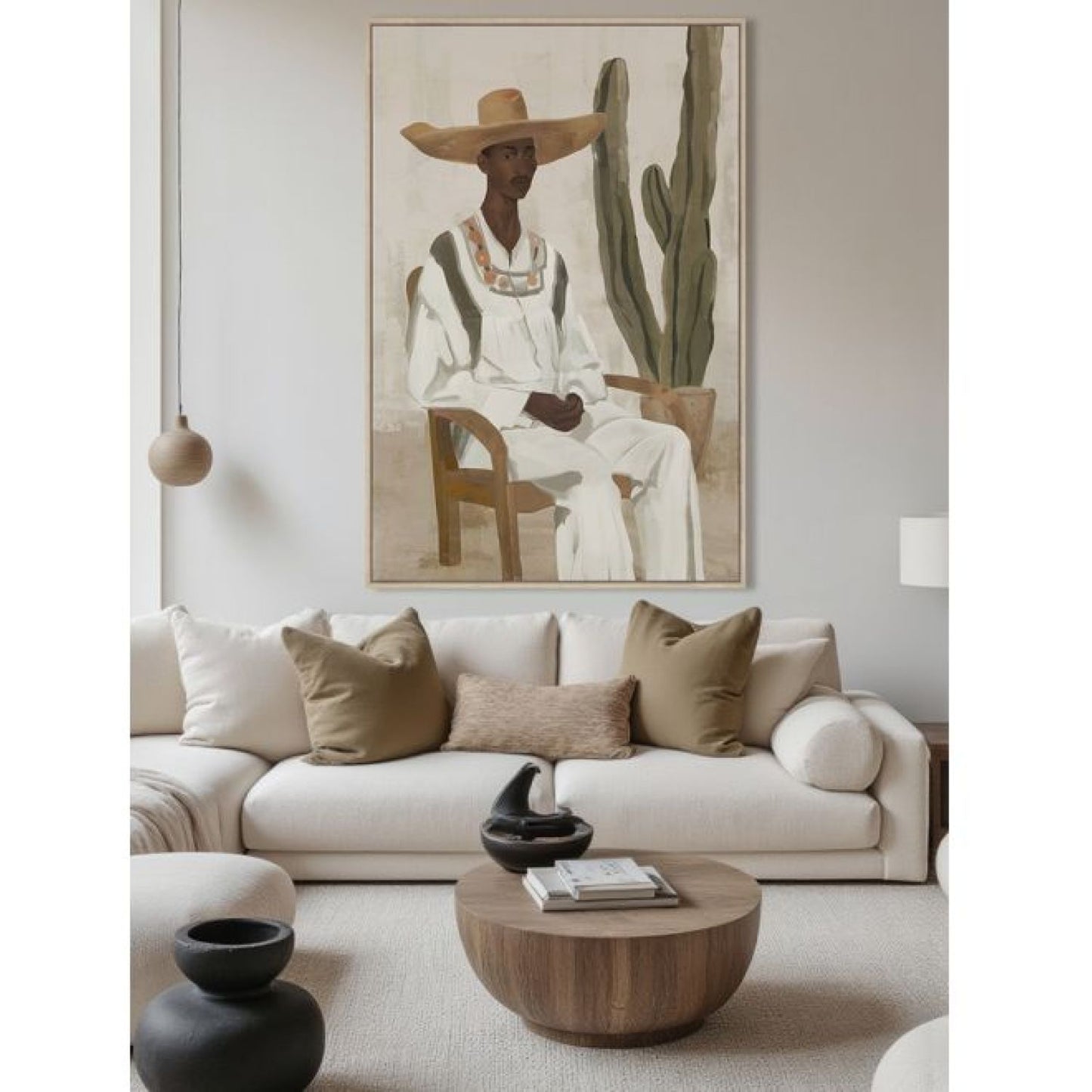 Calos Framed Canvas - Wood Look