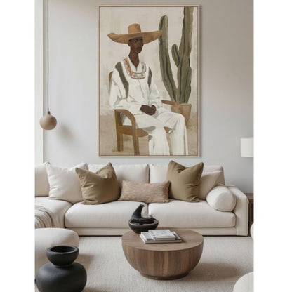 Calos Framed Canvas - Wood Look