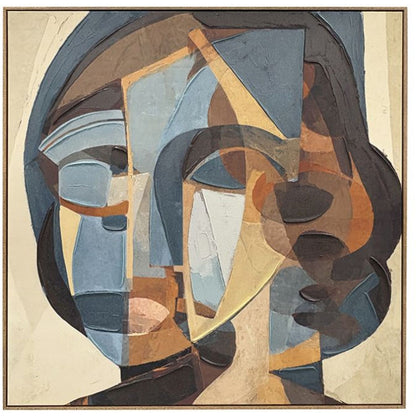 Abstract Face Framed Art - Vintage Waln