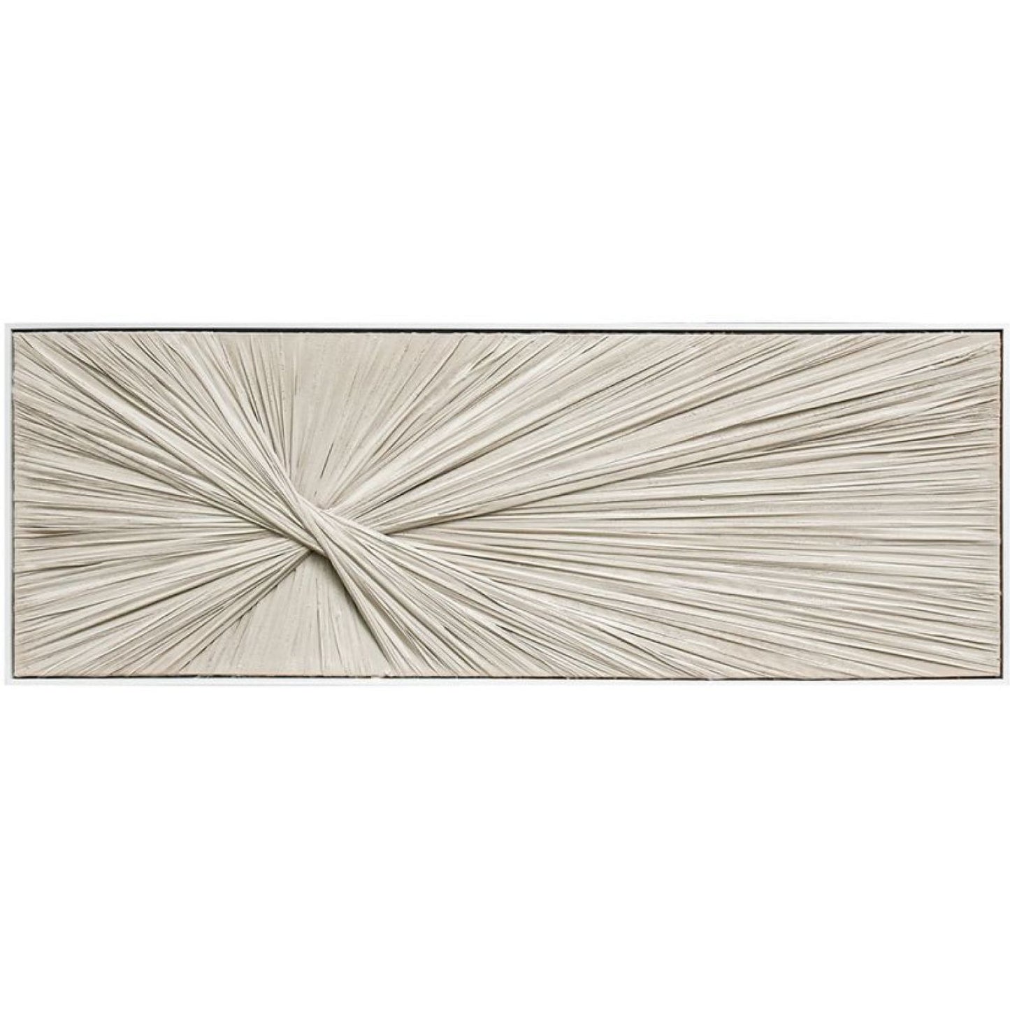 Taupe Textile Framed Art - White Frame