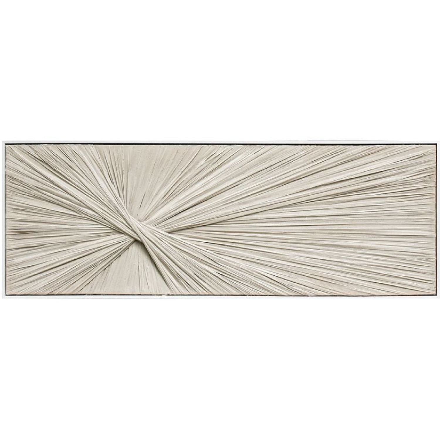 Taupe Textile Framed Art - White Frame