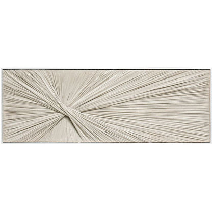 Taupe Textile Framed Art - White Frame