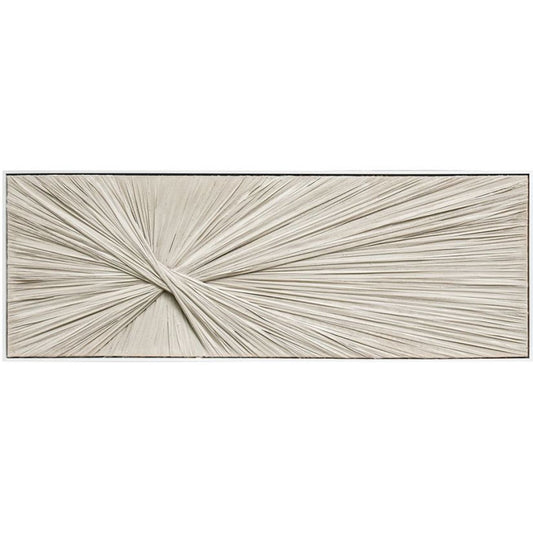 Taupe Textile Framed Art - White Frame