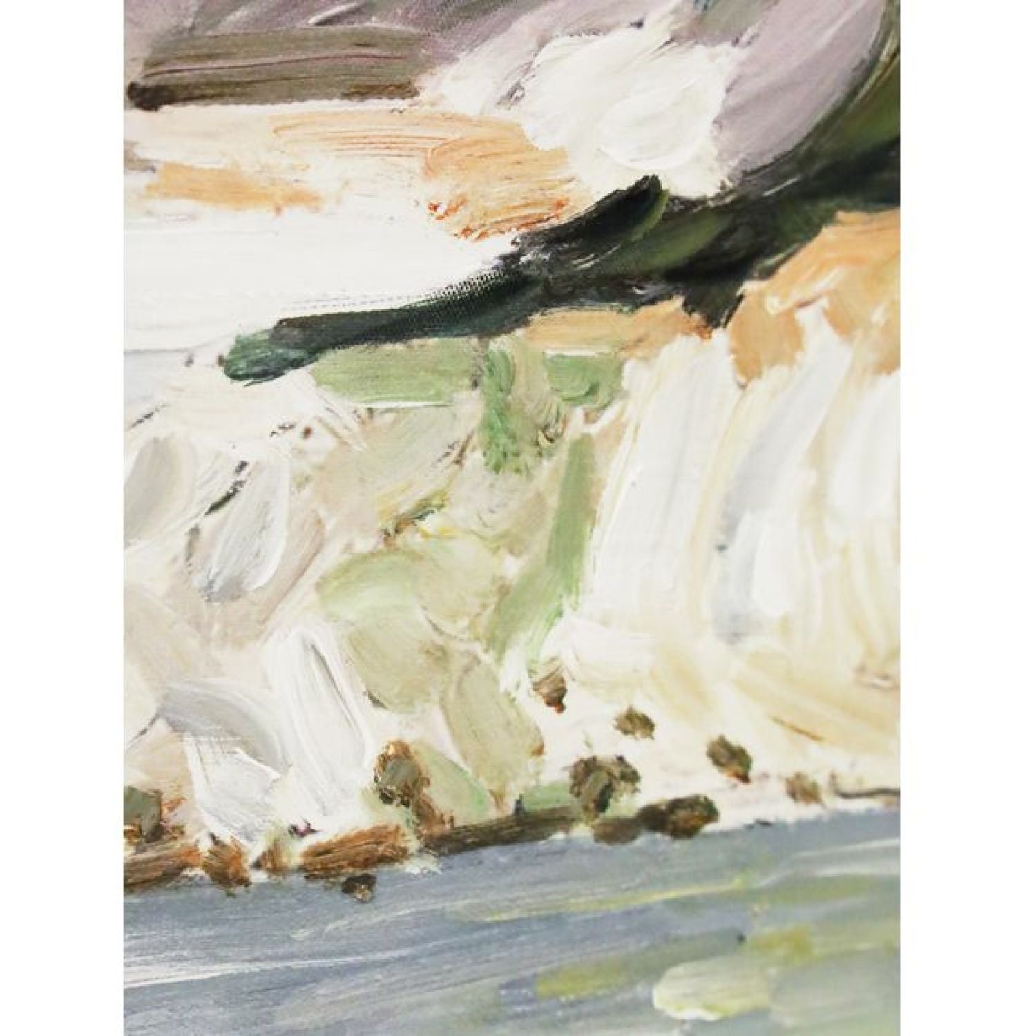 Cliff Coastline b Framed Canvas - White w