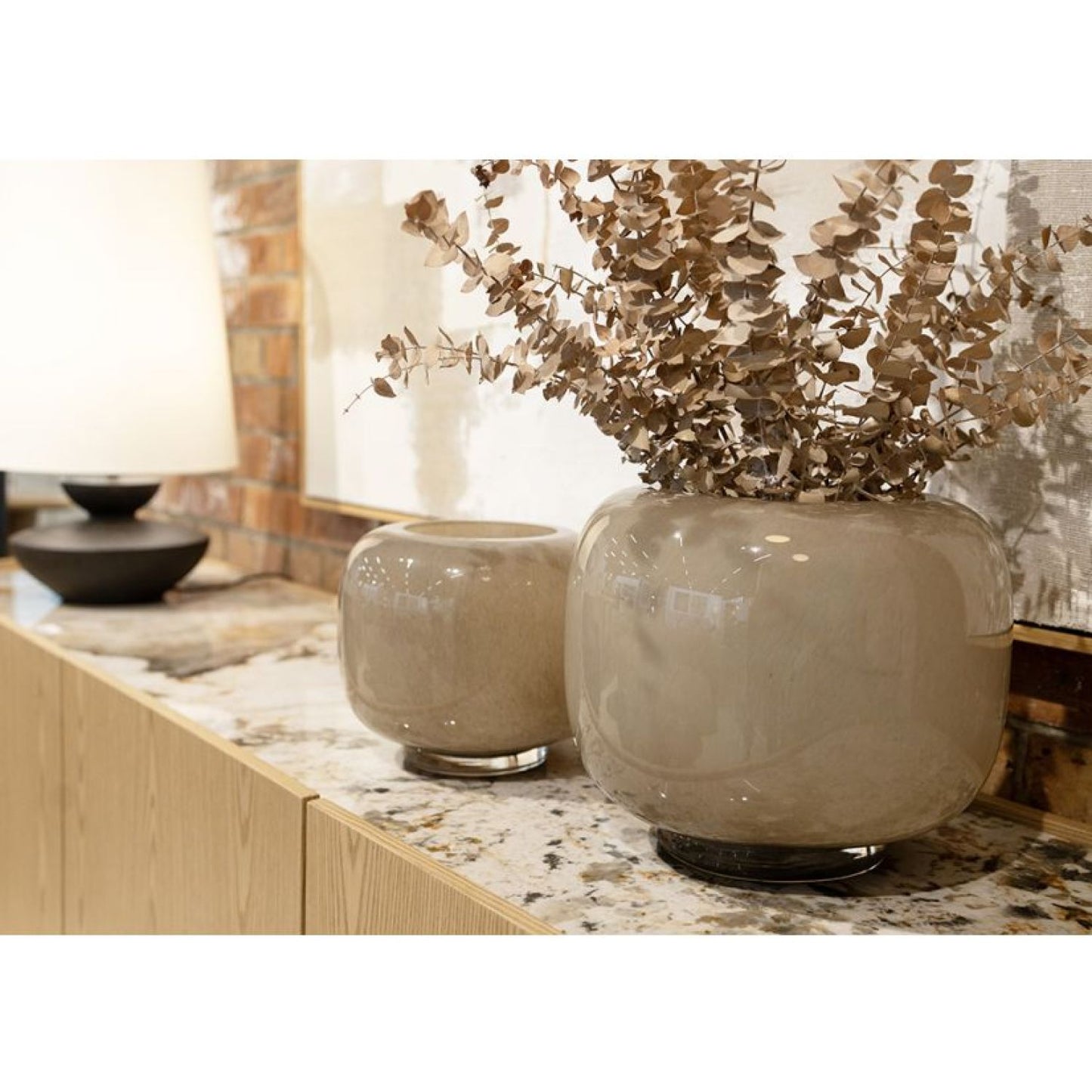 Remi Glass Vase - Mocha