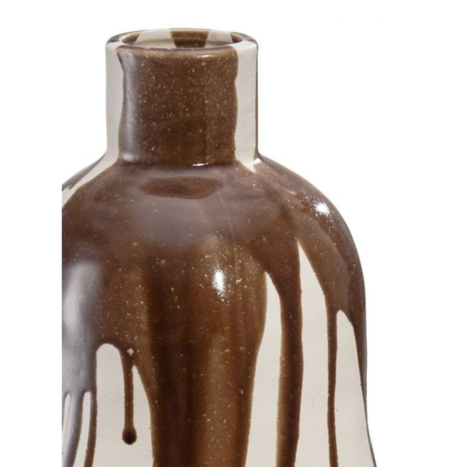 Horizon Ceramic Vase - Mocha Drip