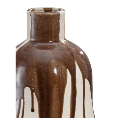 Horizon Ceramic Vase - Mocha Drip
