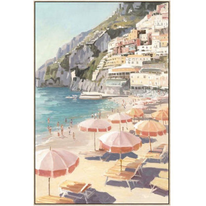 Cinque Terre a Framed Canvas - Wood Look