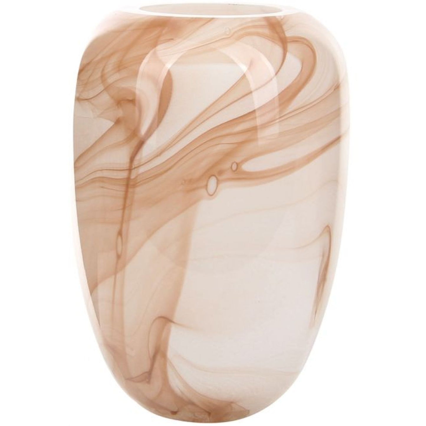 Carrie Glass Vase - Mocha Swirl