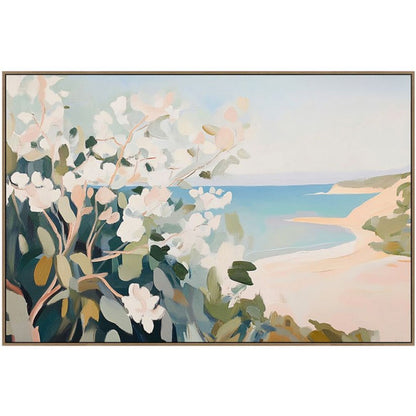 Native Coast a Framed Canvas - Oak