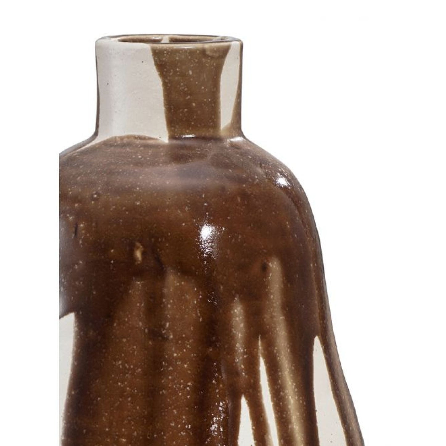 Horizon Ceramic Vase - Mocha Drip