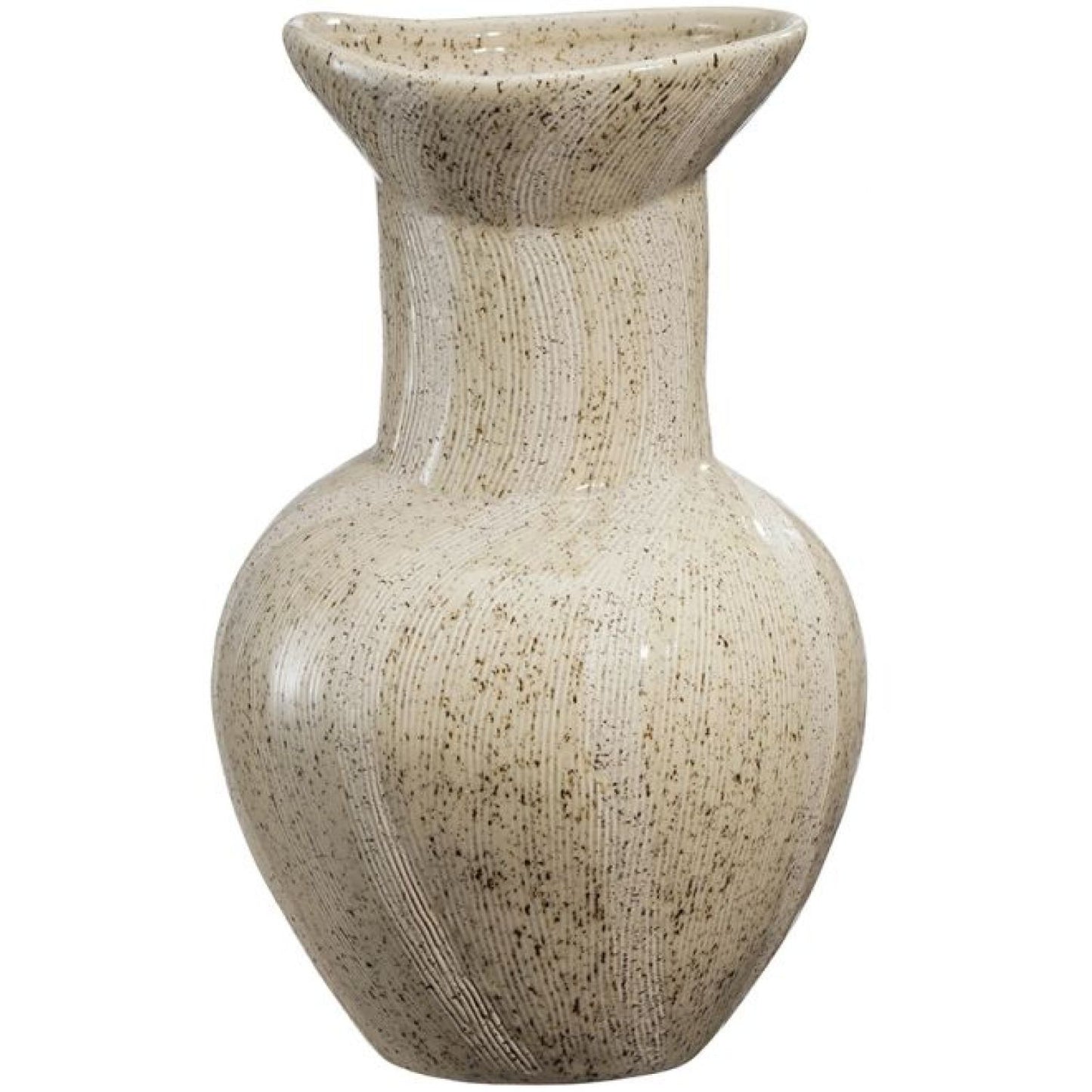 Daisy Ceramic Vase - Light Oatmeal Swirl