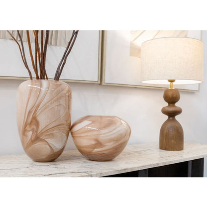 Carrie Glass Vase - Mocha Swirl