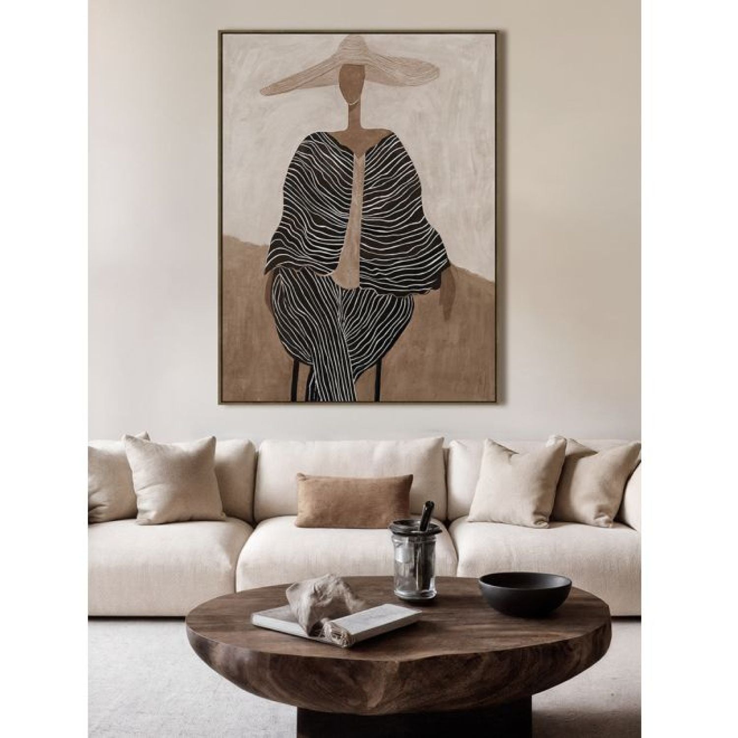 Marbella b Framed Canvas - Oak Look