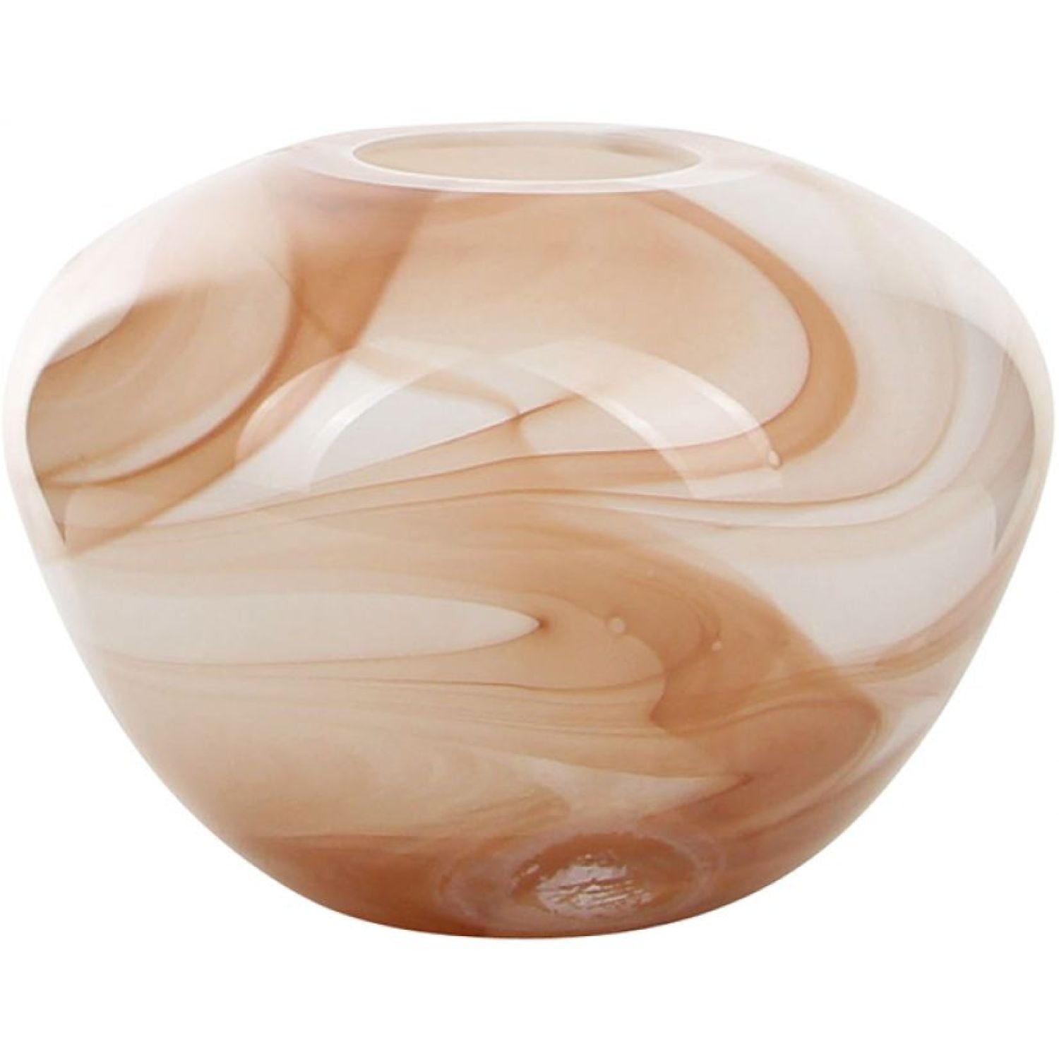 Carrie Glass Vase - Mocha Swirl