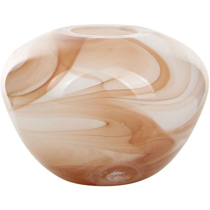 Carrie Glass Vase - Mocha Swirl