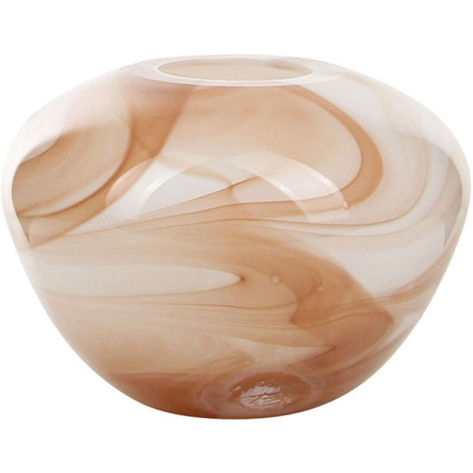 Carrie Glass Vase - Mocha Swirl