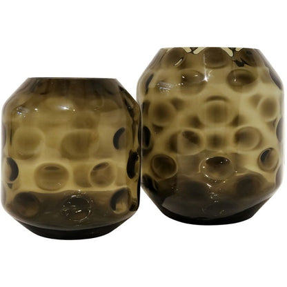 Yvette Glass Vase - Smokey Brown