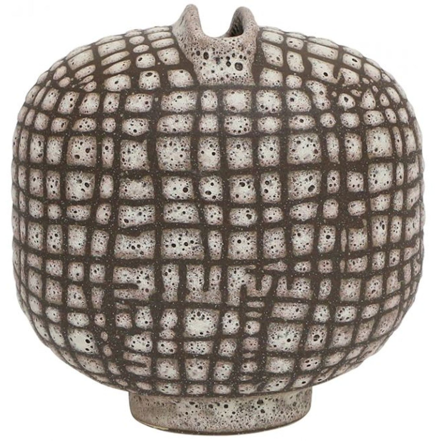 Checkers Ceramic Vase - Chocolate/cream