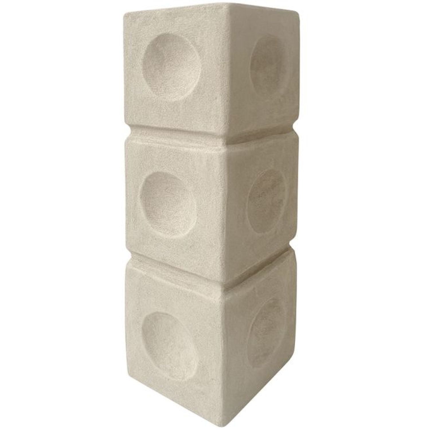 Dimple Stoneware Vase - Stone