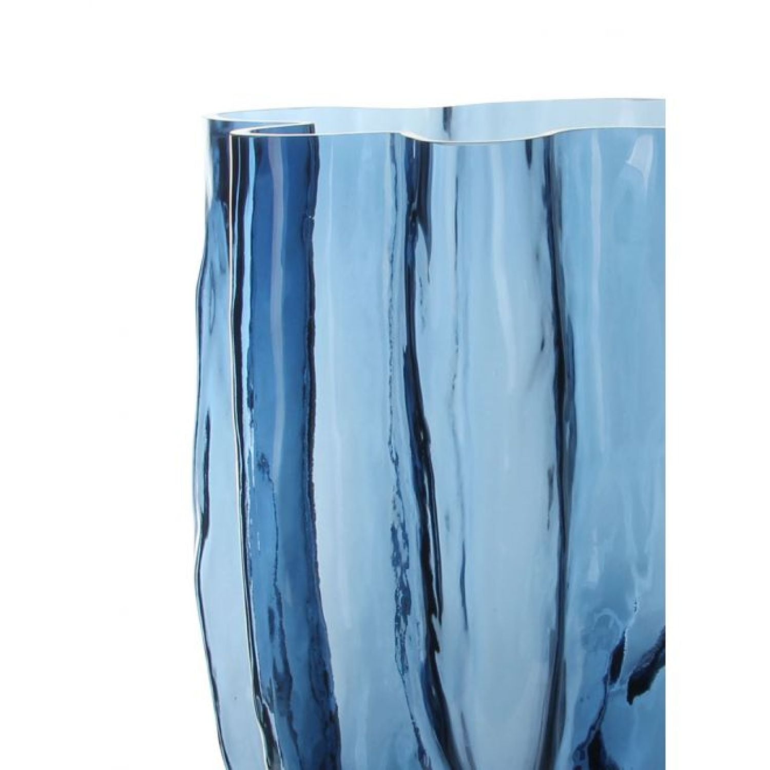 Wave Glass Vase - Deep Blue