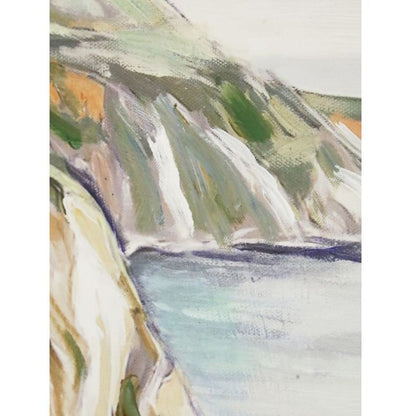 Cliff Coastline a Framed Canvas - White w