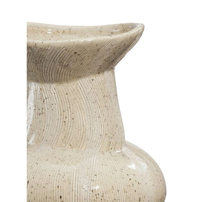 Daisy Ceramic Vase - Light Oatmeal Swirl