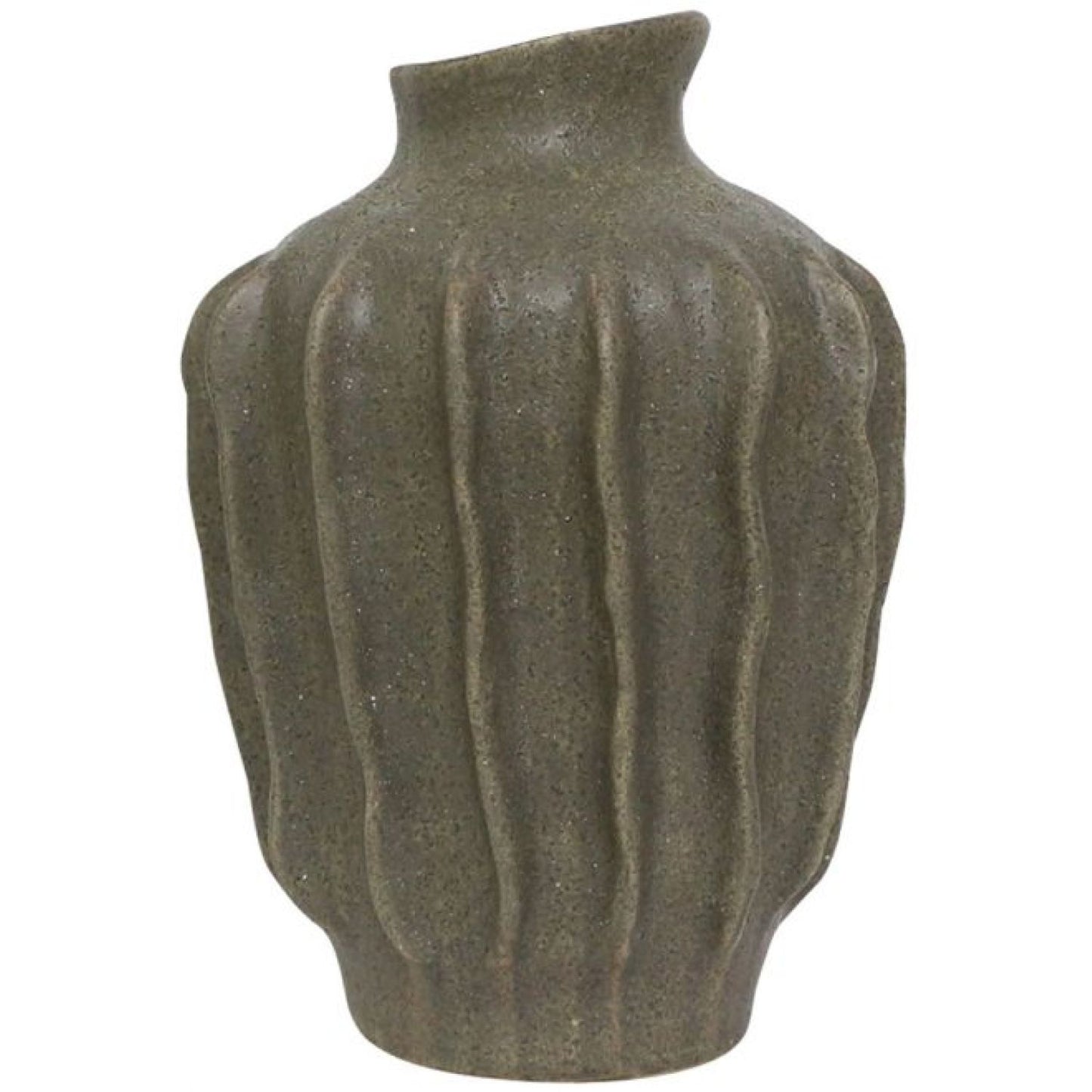 Alvaro Ceramic Vase - Moss Brown