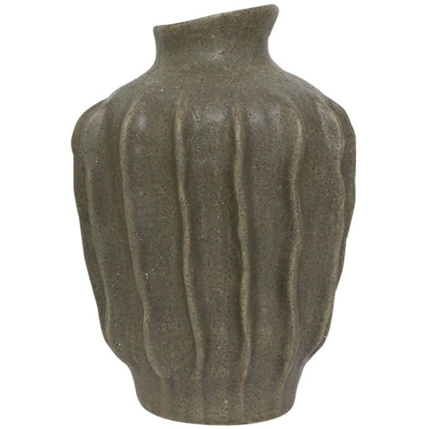 Alvaro Ceramic Vase - Moss Brown