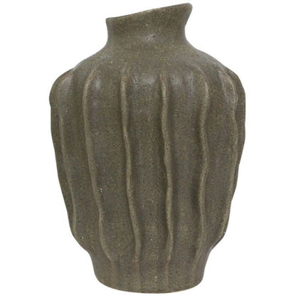 Alvaro Ceramic Vase - Moss Brown