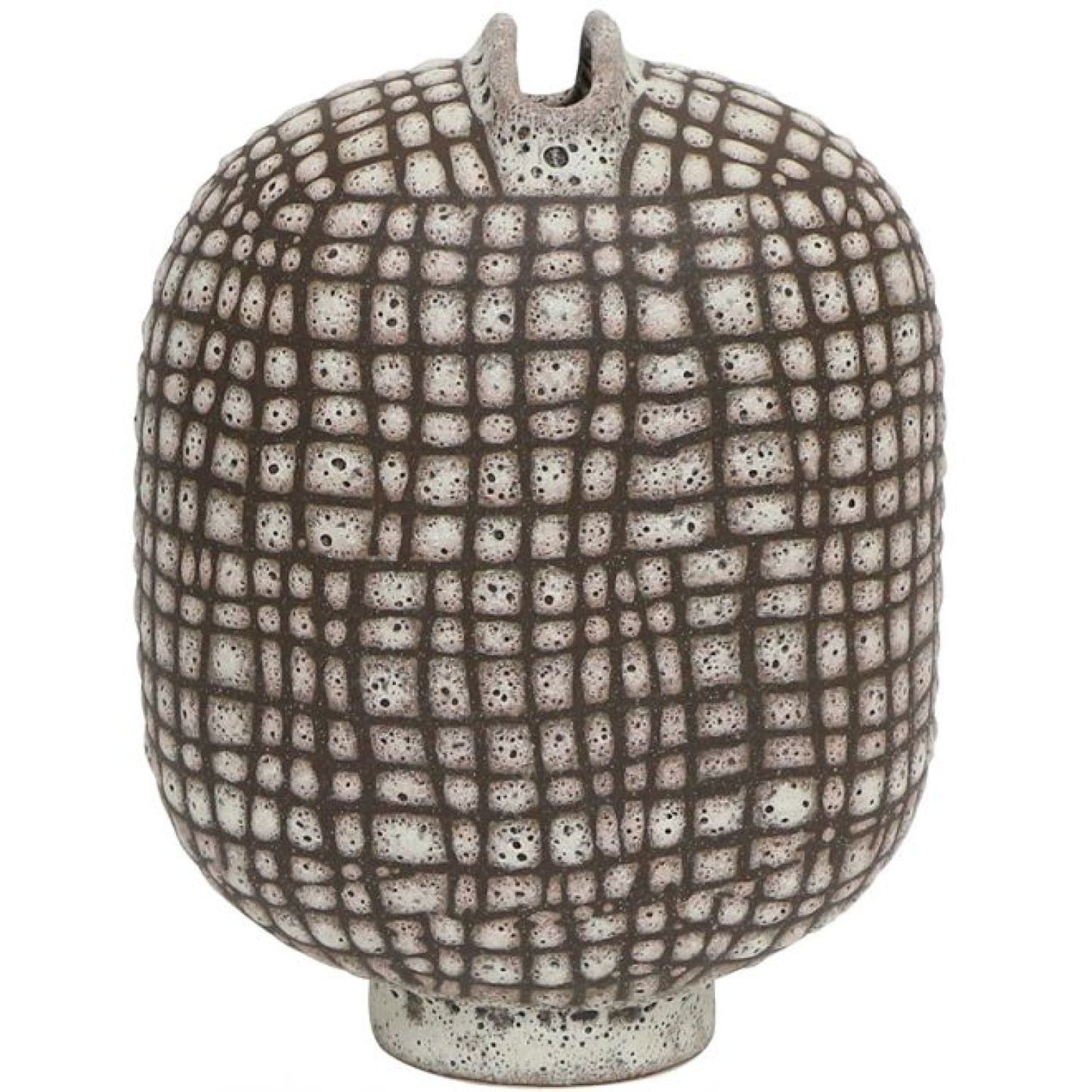 Checkers Ceramic Vase - Chocolate/cream