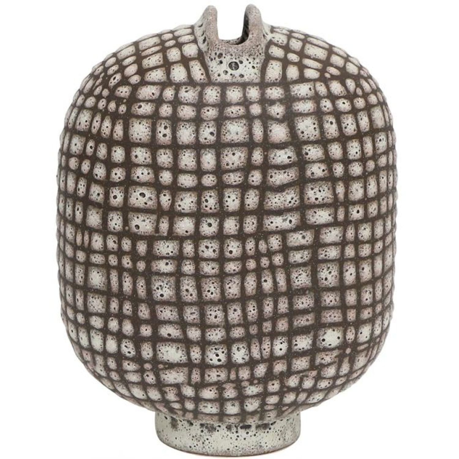Checkers Ceramic Vase - Chocolate/cream