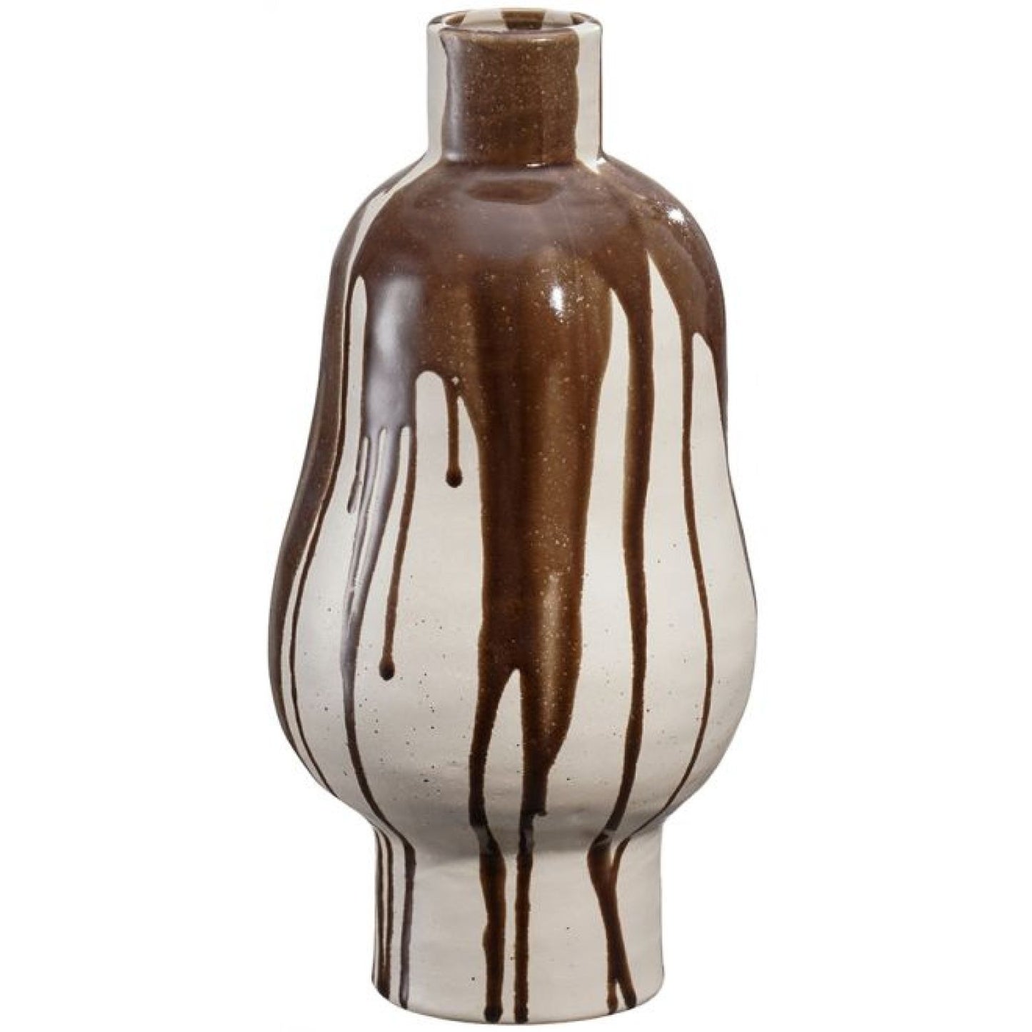 Horizon Ceramic Vase - Mocha Drip