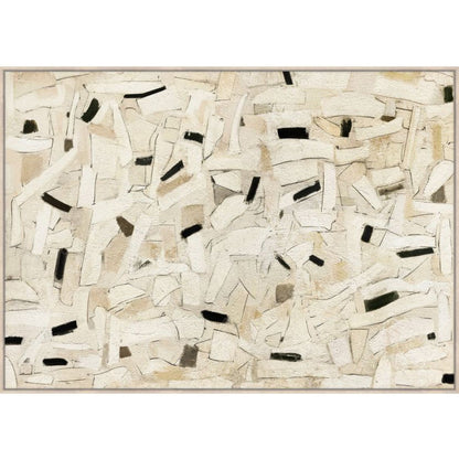 Elena Textured Framed Canvas - Wood Look
